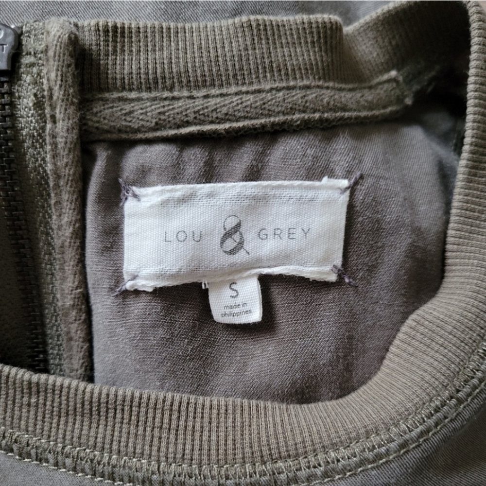 Lou & Grey Army Green Sleeveless Cozy‎ Dress Size S - Picture 3 of 4